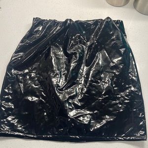 PU leather mini skirt
